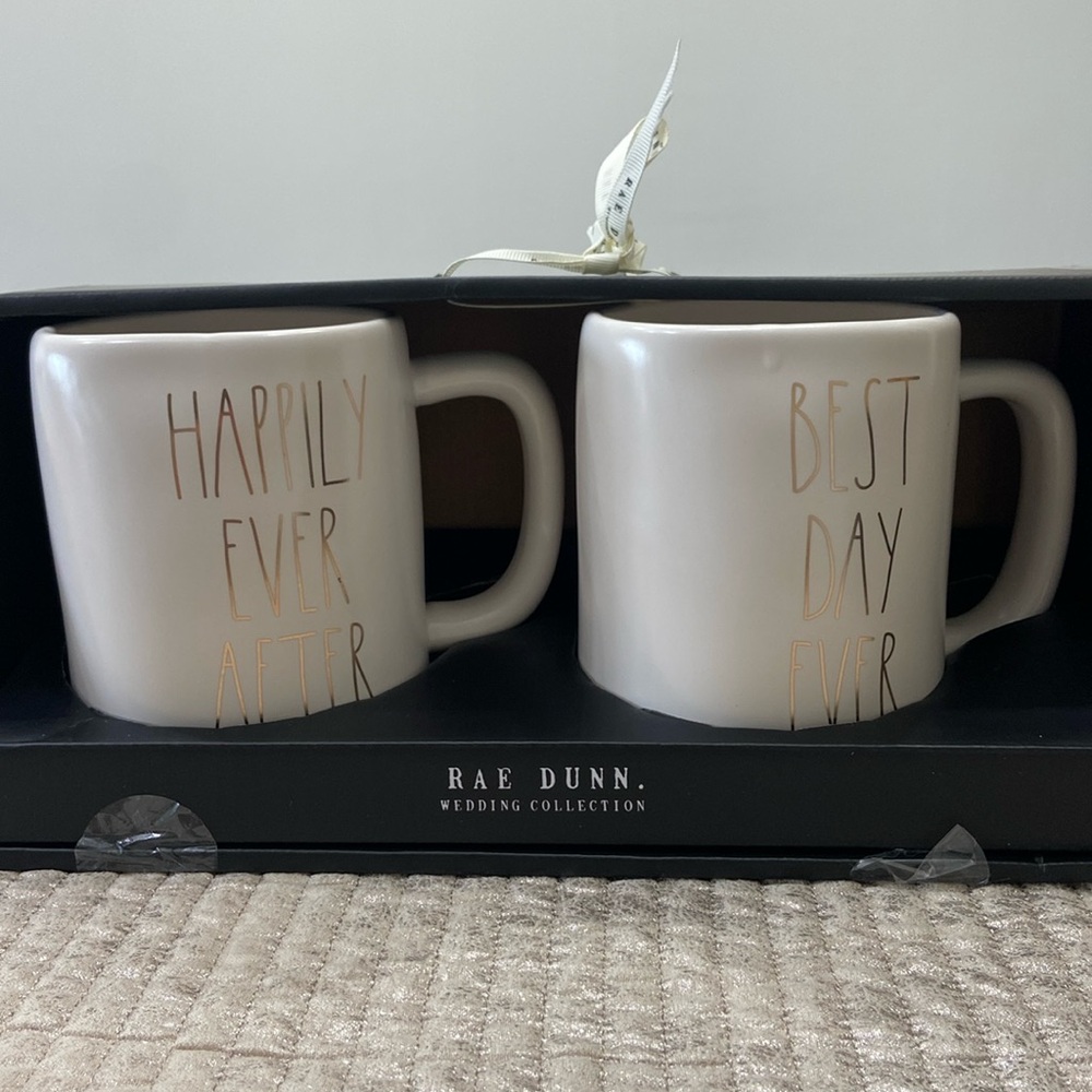 NEW in Box Rae Dunn Wedding Collection Mug Set